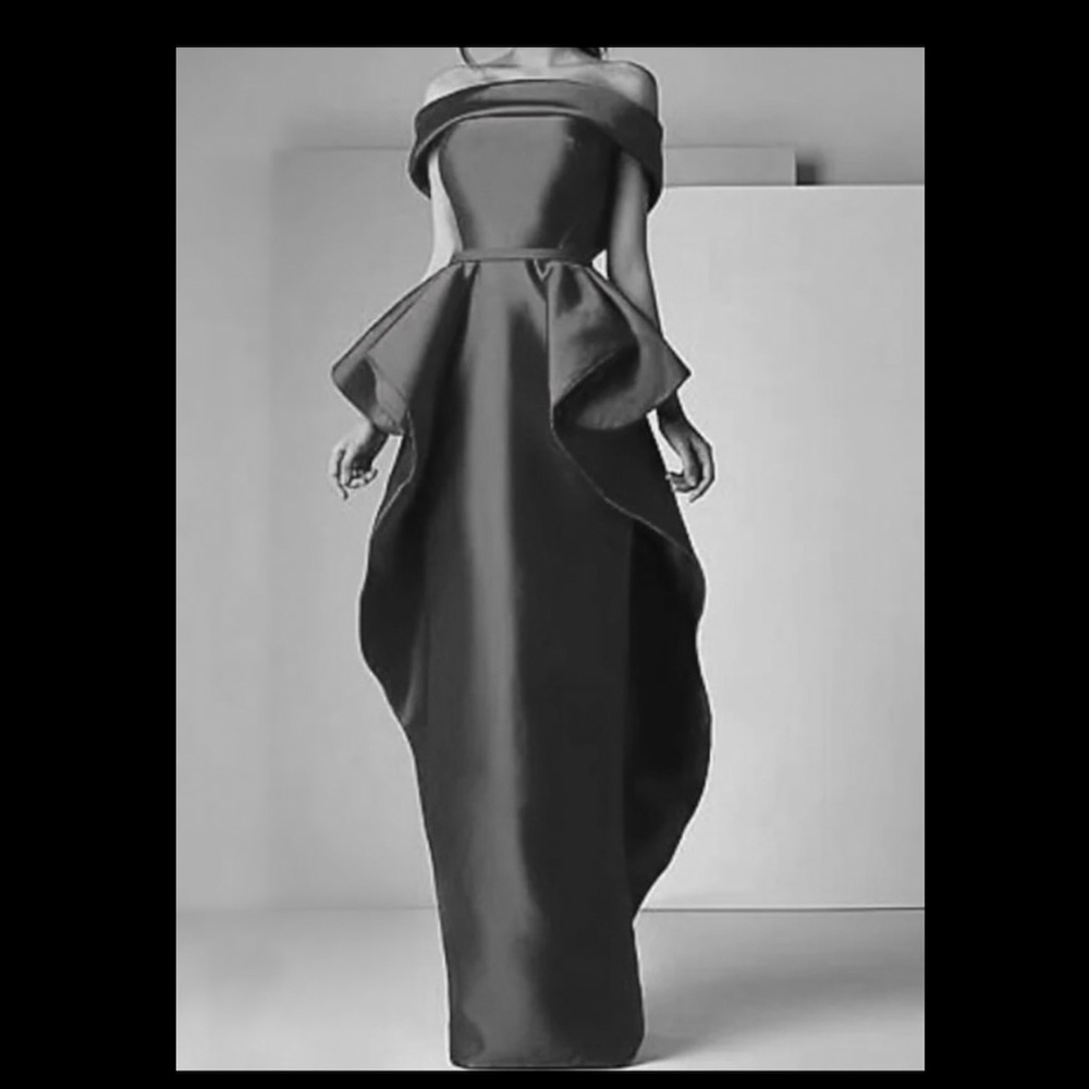 Brand new black taffeta evening gown